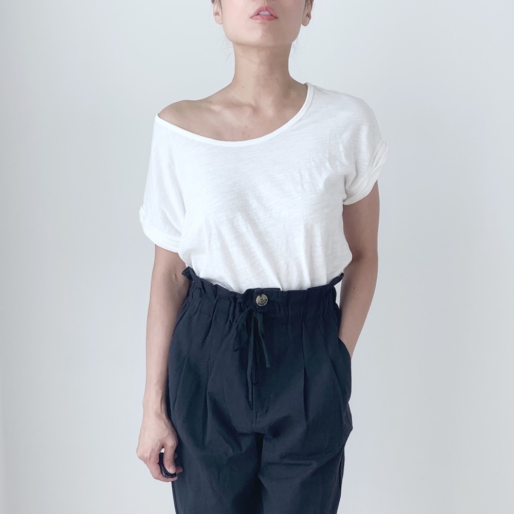 KEATON Pocketed Paper Bag High waist Pants - Picture 8 of 8